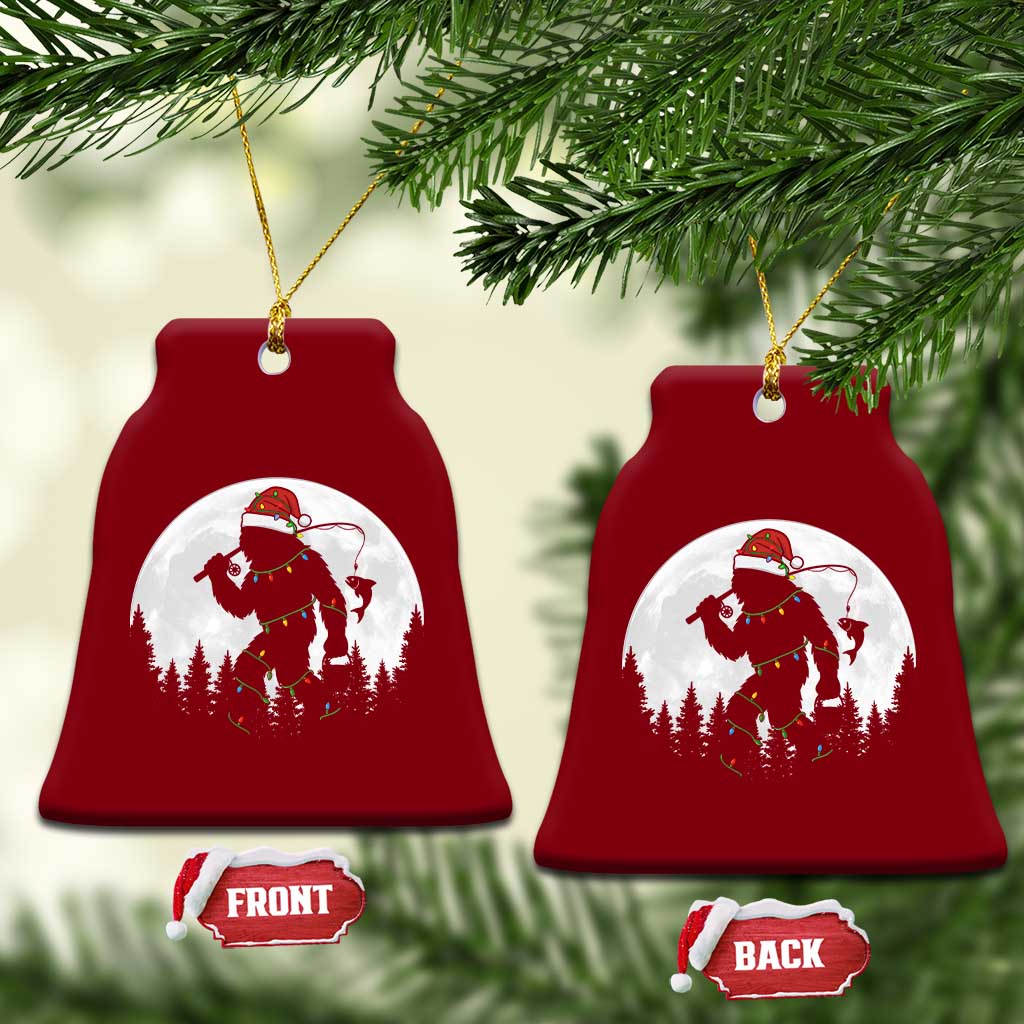 Funny Bigfoot Fishing Xmas Ceramic Ornament Sasquatch Moon Fisherman TS14 Print Your Wear