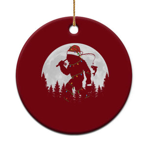 Funny Bigfoot Fishing Xmas Ceramic Ornament Sasquatch Moon Fisherman TS14 1pc Red Print Your Wear