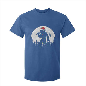 Funny Bigfoot Fishing Christmas T Shirt For Kid Sasquatch Moon Fisherman TS14 Royal Blue Print Your Wear