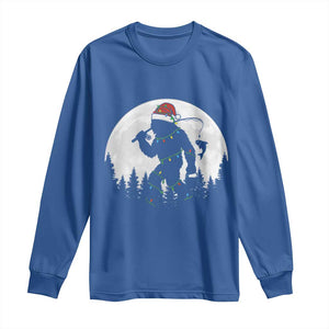 Funny Bigfoot Fishing Christmas Long Sleeve Shirt Sasquatch Moon Fisherman TS14 Royal Blue Print Your Wear