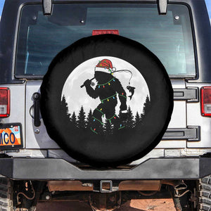 Funny Bigfoot Fishing Christmas Spare Tire Cover Sasquatch Moon Fisherman TS14 No hole Black Print Your Wear