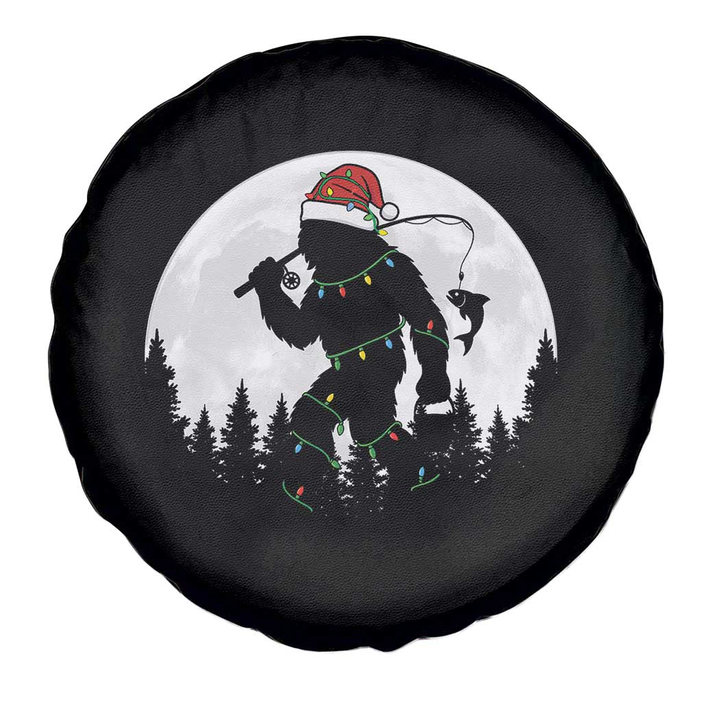 Funny Bigfoot Fishing Christmas Spare Tire Cover Sasquatch Moon Fisherman TS14 Print Your Wear