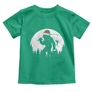 Funny Bigfoot Fishing Christmas Toddler T Shirt Sasquatch Moon Fisherman TS14 Irish Green Print Your Wear