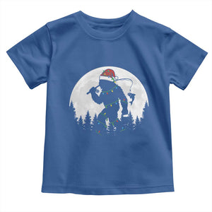 Funny Bigfoot Fishing Christmas Toddler T Shirt Sasquatch Moon Fisherman TS14 Royal Blue Print Your Wear