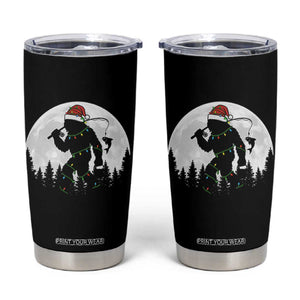 Funny Bigfoot Fishing Christmas Tumbler Cup Sasquatch Moon Fisherman TS14 Black Print Your Wear