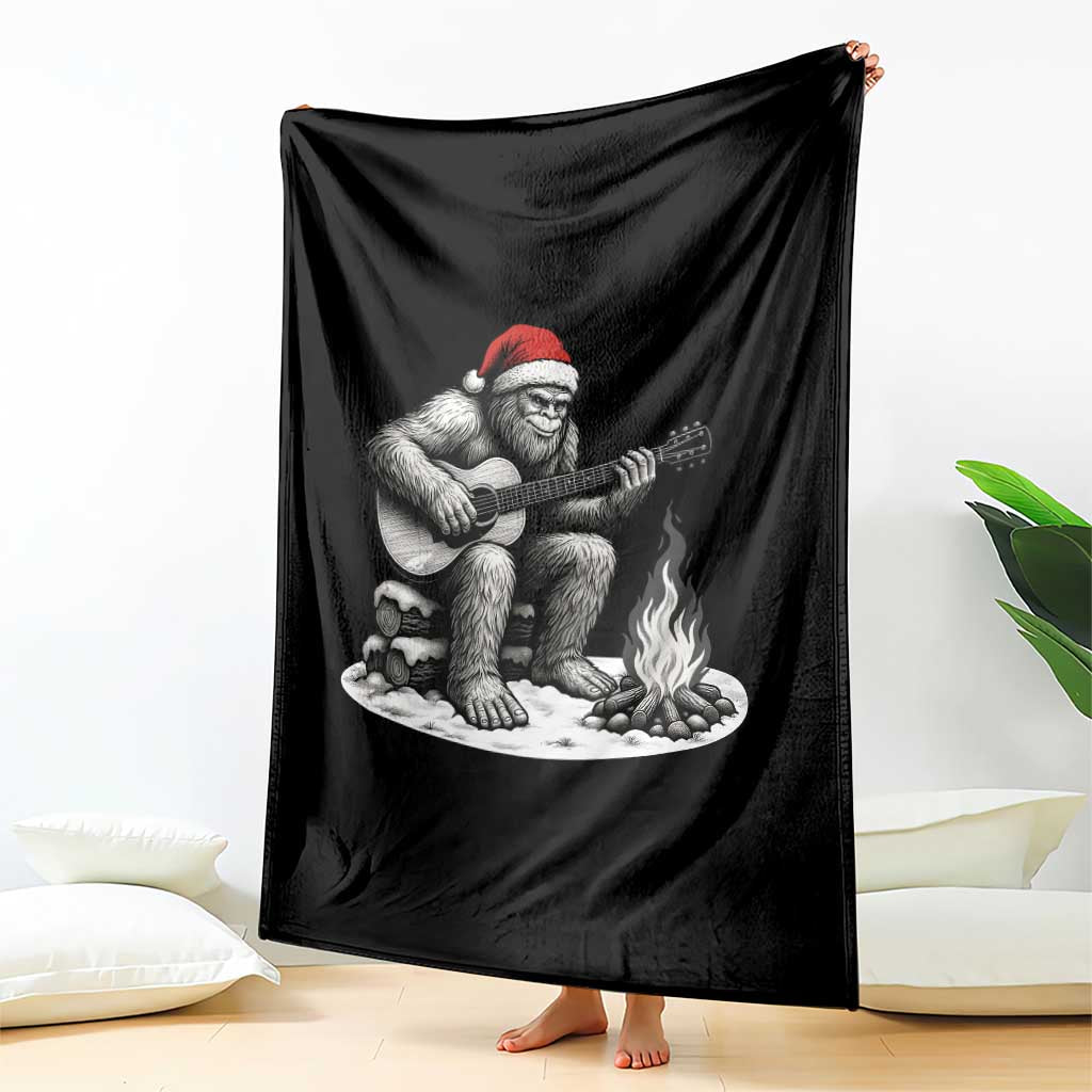 Bigfoot Guitar Christmas Throw Blanket Sasquatch Guitarist Music Xmas TS14 Print Your Wear