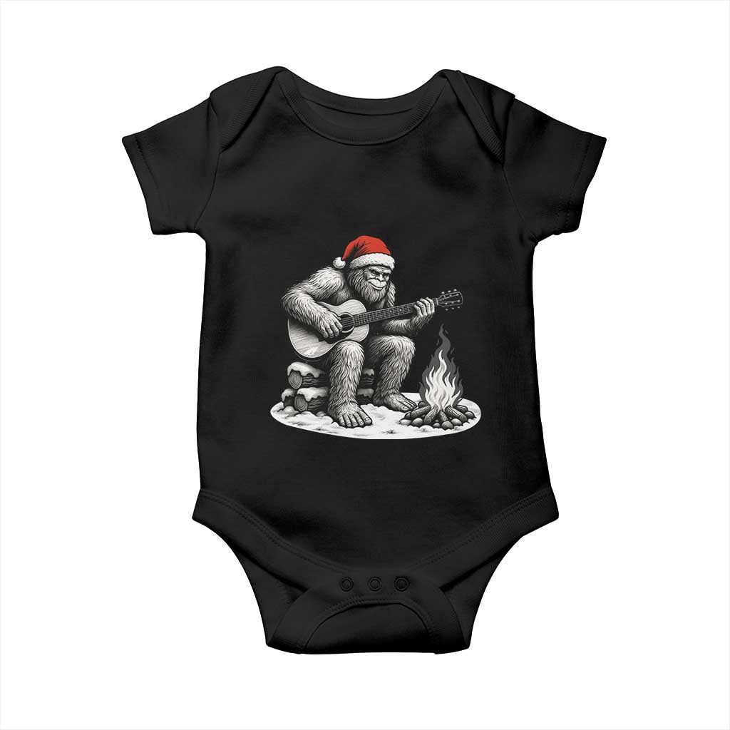 Bigfoot Guitar Christmas Baby Onesie Sasquatch Guitarist Music Xmas TS14 Black Print Your Wear