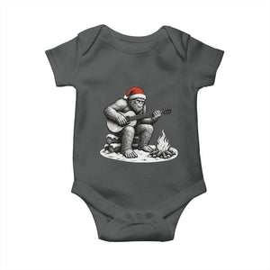 Bigfoot Guitar Christmas Baby Onesie Sasquatch Guitarist Music Xmas TS14 Dark Heather Print Your Wear