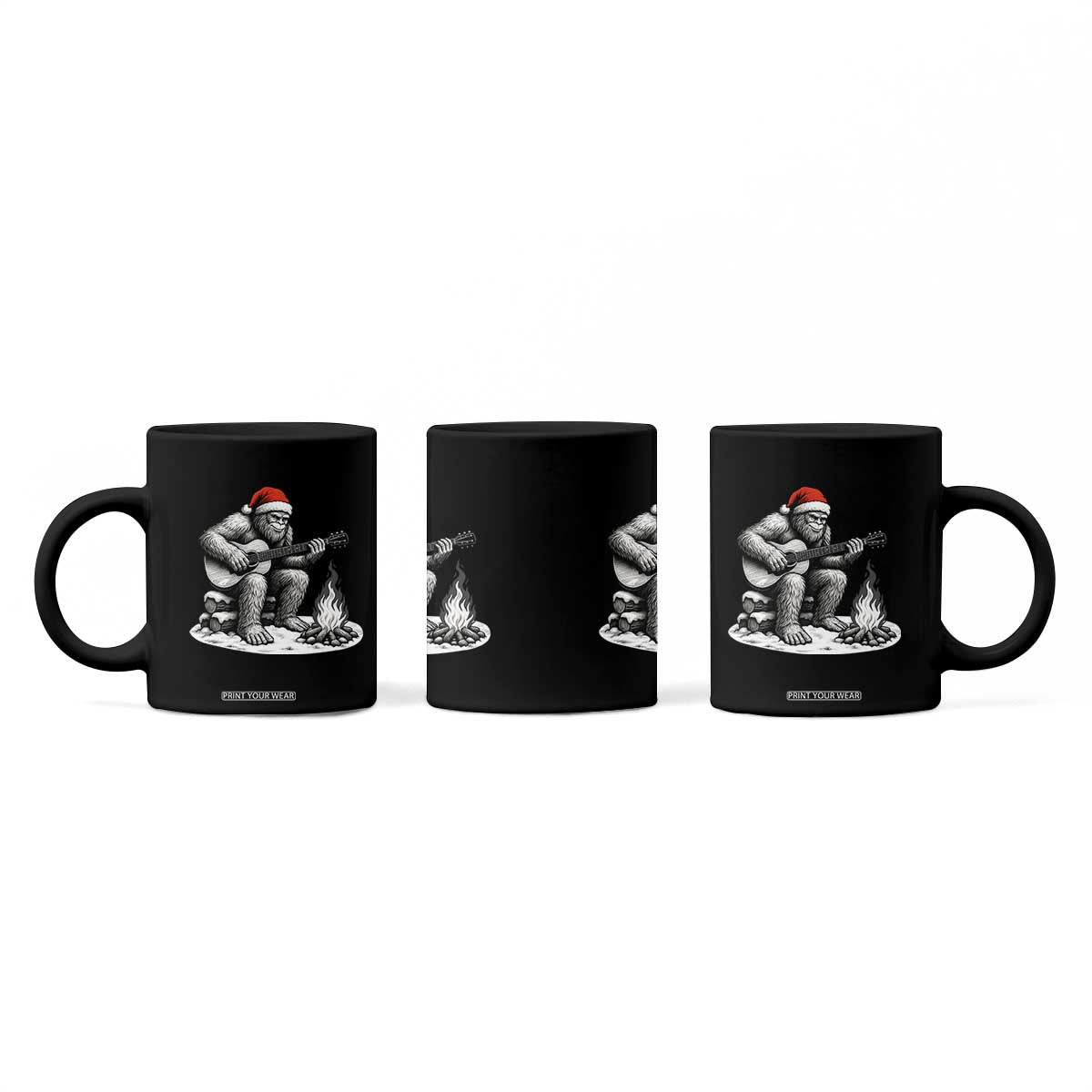 Bigfoot Guitar Christmas Coffee Mug Sasquatch Guitarist Music Xmas TS14 Print Your Wear