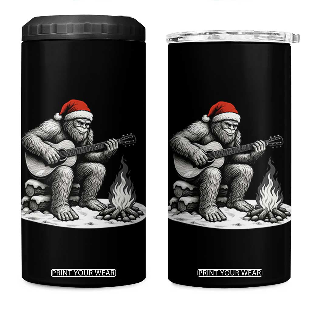 Bigfoot Guitar Christmas 4 in 1 Can Cooler Tumbler Sasquatch Guitarist Music Xmas TS14 One Size: 16 oz Black Print Your Wear