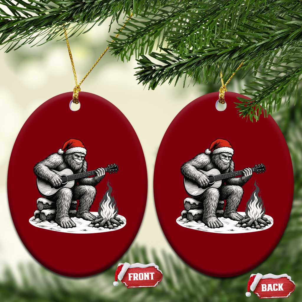 Bigfoot Guitar Xmas Ceramic Ornament Sasquatch Guitarist Music Xmas TS14 Print Your Wear