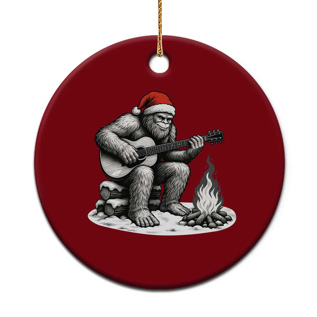 Bigfoot Guitar Xmas Ceramic Ornament Sasquatch Guitarist Music Xmas TS14 1pc Red Print Your Wear