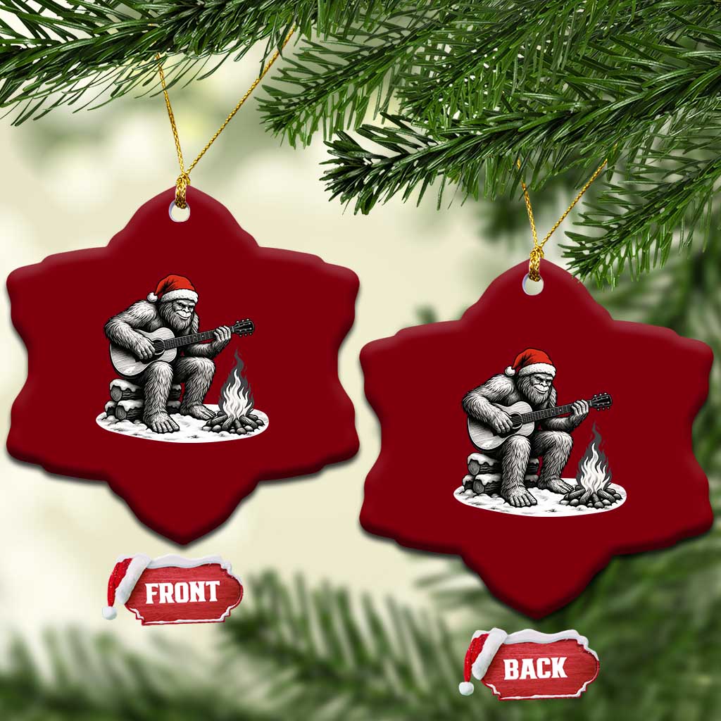 Bigfoot Guitar Xmas Ceramic Ornament Sasquatch Guitarist Music Xmas TS14 Print Your Wear