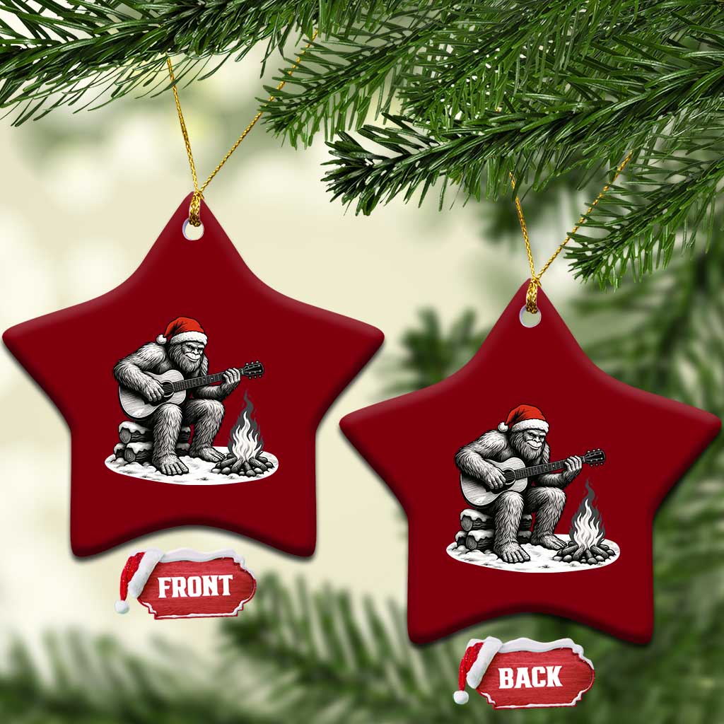 Bigfoot Guitar Xmas Ceramic Ornament Sasquatch Guitarist Music Xmas TS14 Print Your Wear