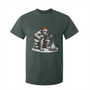 Bigfoot Guitar Christmas T Shirt For Kid Sasquatch Guitarist Music Xmas TS14 Dark Forest Green Print Your Wear