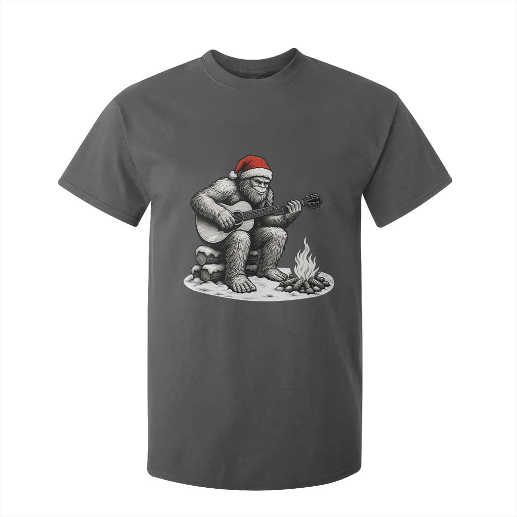 Bigfoot Guitar Christmas T Shirt For Kid Sasquatch Guitarist Music Xmas TS14 Dark Heather Print Your Wear