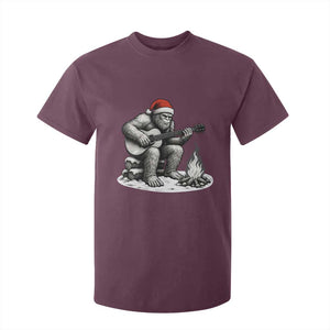 Bigfoot Guitar Christmas T Shirt For Kid Sasquatch Guitarist Music Xmas TS14 Maroon Print Your Wear