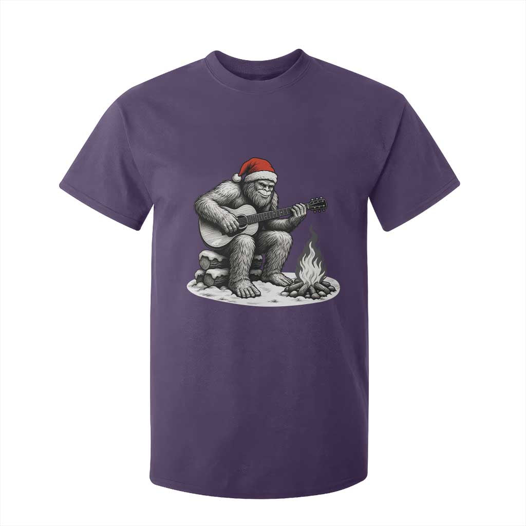 Bigfoot Guitar Christmas T Shirt For Kid Sasquatch Guitarist Music Xmas TS14 Purple Print Your Wear