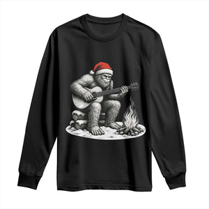 Bigfoot Guitar Christmas Long Sleeve Shirt Sasquatch Guitarist Music Xmas TS14 Black Print Your Wear