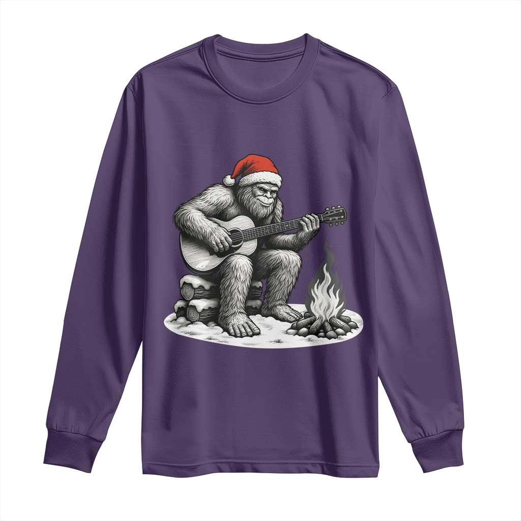 Bigfoot Guitar Christmas Long Sleeve Shirt Sasquatch Guitarist Music Xmas TS14 Purple Print Your Wear