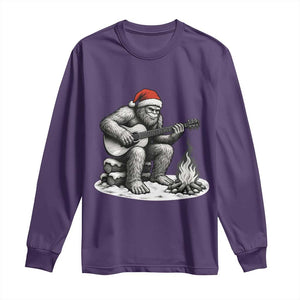 Bigfoot Guitar Christmas Long Sleeve Shirt Sasquatch Guitarist Music Xmas TS14 Purple Print Your Wear