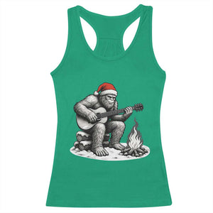 Bigfoot Guitar Christmas Racerback Tank Top Sasquatch Guitarist Music Xmas - Print Your Wear