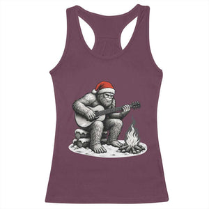 Bigfoot Guitar Christmas Racerback Tank Top Sasquatch Guitarist Music Xmas - Print Your Wear