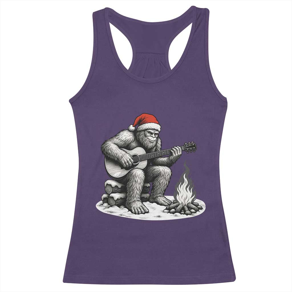 Bigfoot Guitar Christmas Racerback Tank Top Sasquatch Guitarist Music Xmas TS14 Purple Print Your Wear