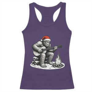 Bigfoot Guitar Christmas Racerback Tank Top Sasquatch Guitarist Music Xmas - Print Your Wear