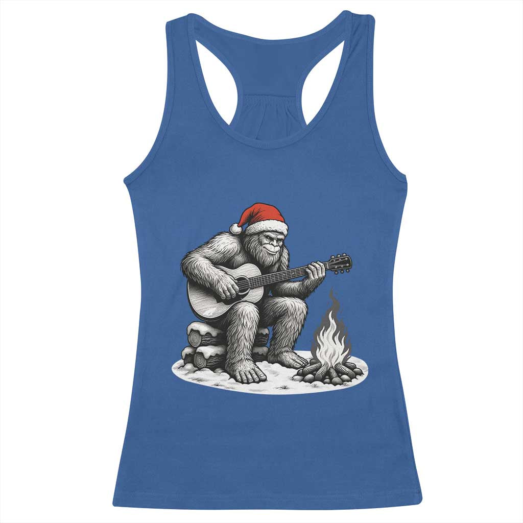 Bigfoot Guitar Christmas Racerback Tank Top Sasquatch Guitarist Music Xmas TS14 Royal Blue Print Your Wear