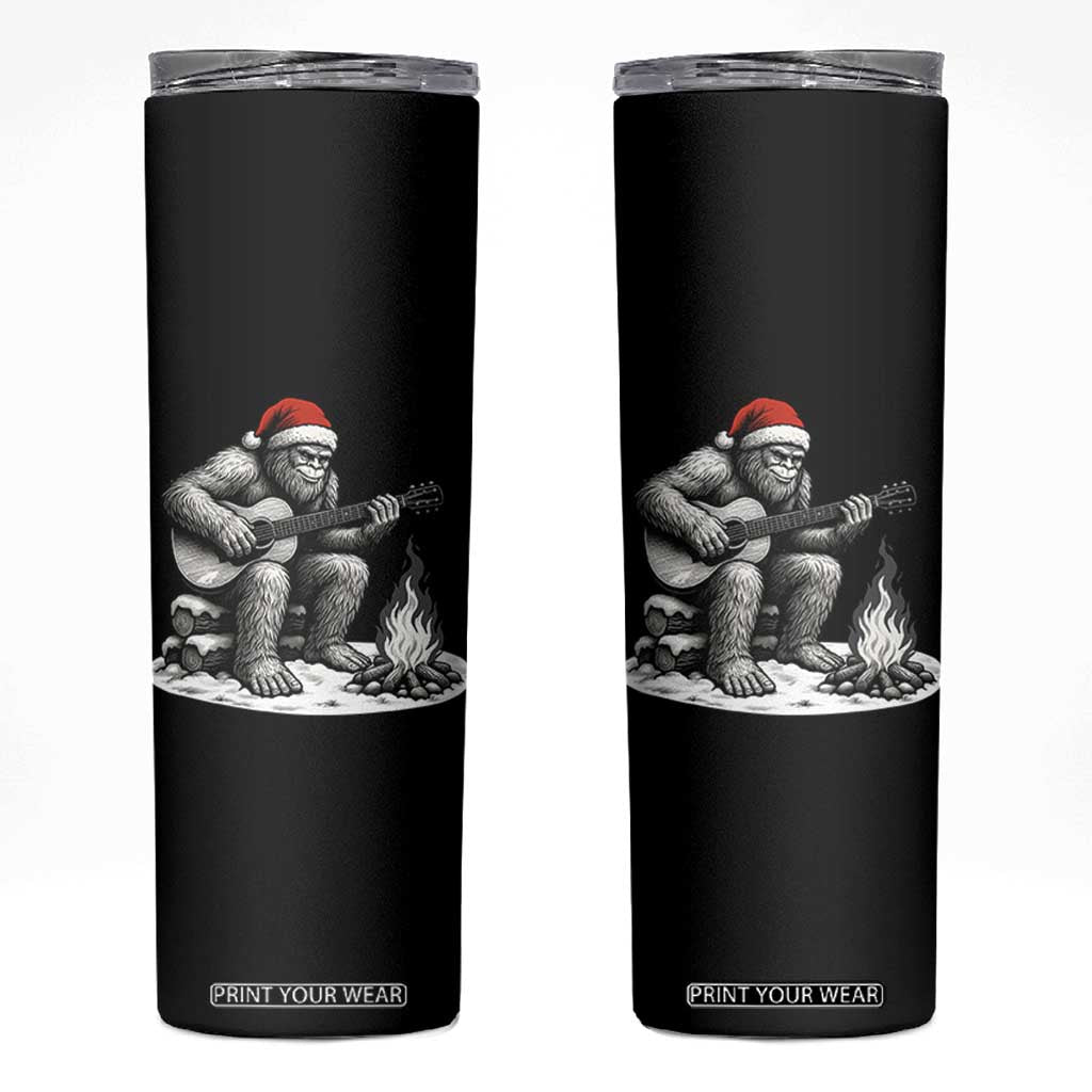 Bigfoot Guitar Christmas Skinny Tumbler Sasquatch Guitarist Music Xmas TS14 Black Print Your Wear