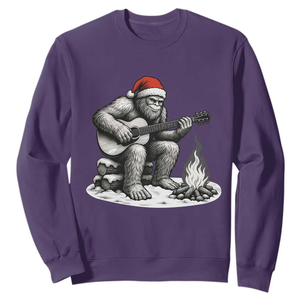 Bigfoot Guitar Christmas Sweatshirt Sasquatch Guitarist Music Xmas TS14 Purple Print Your Wear