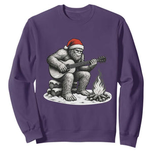 Bigfoot Guitar Christmas Sweatshirt Sasquatch Guitarist Music Xmas TS14 Purple Print Your Wear
