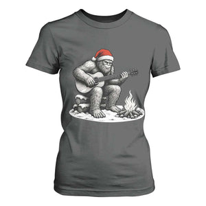 Bigfoot Guitar Christmas T Shirt For Women Sasquatch Guitarist Music Xmas TS14 Dark Heather Print Your Wear