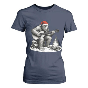 Bigfoot Guitar Christmas T Shirt For Women Sasquatch Guitarist Music Xmas TS14 Navy Print Your Wear