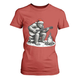 Bigfoot Guitar Christmas T Shirt For Women Sasquatch Guitarist Music Xmas TS14 Red Print Your Wear