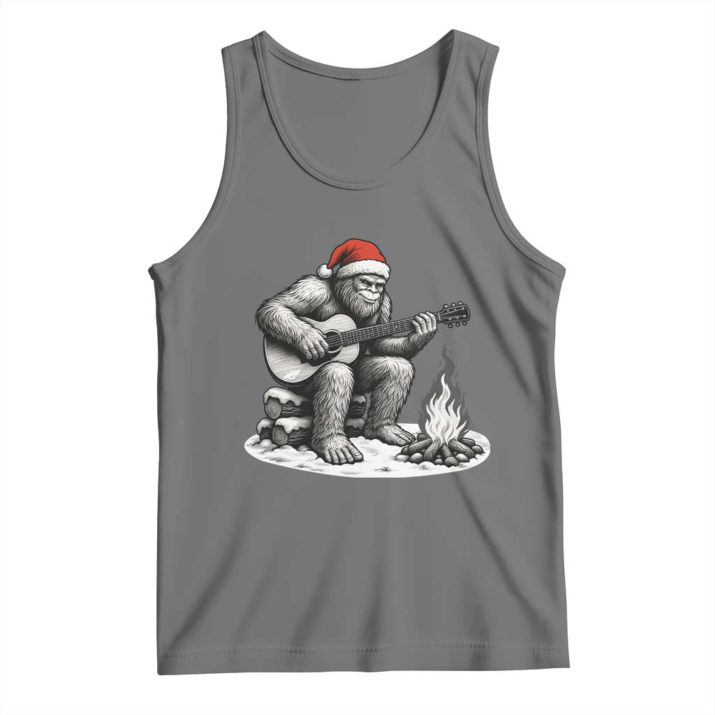 Bigfoot Guitar Christmas Tank Top Sasquatch Guitarist Music Xmas TS14 Black Heather Print Your Wear