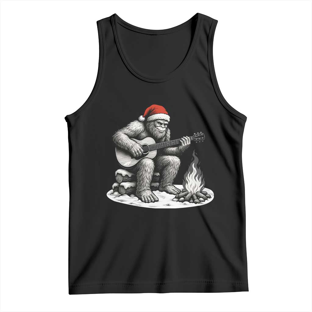Bigfoot Guitar Christmas Tank Top Sasquatch Guitarist Music Xmas TS14 Black Print Your Wear