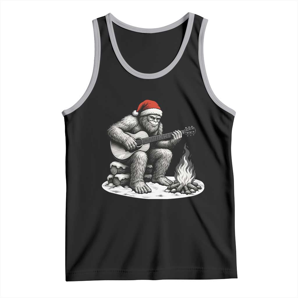 Bigfoot Guitar Christmas Tank Top Sasquatch Guitarist Music Xmas TS14 Black Athletic Heather Print Your Wear
