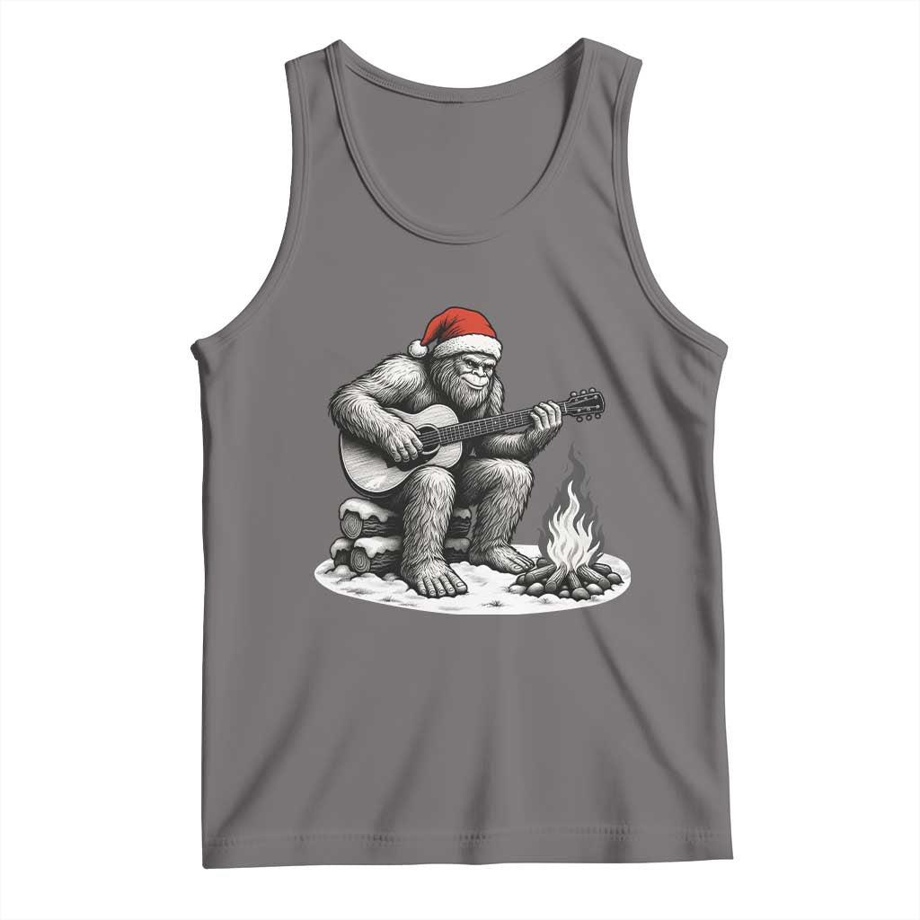 Bigfoot Guitar Christmas Tank Top Sasquatch Guitarist Music Xmas TS14 Deep Heather Print Your Wear