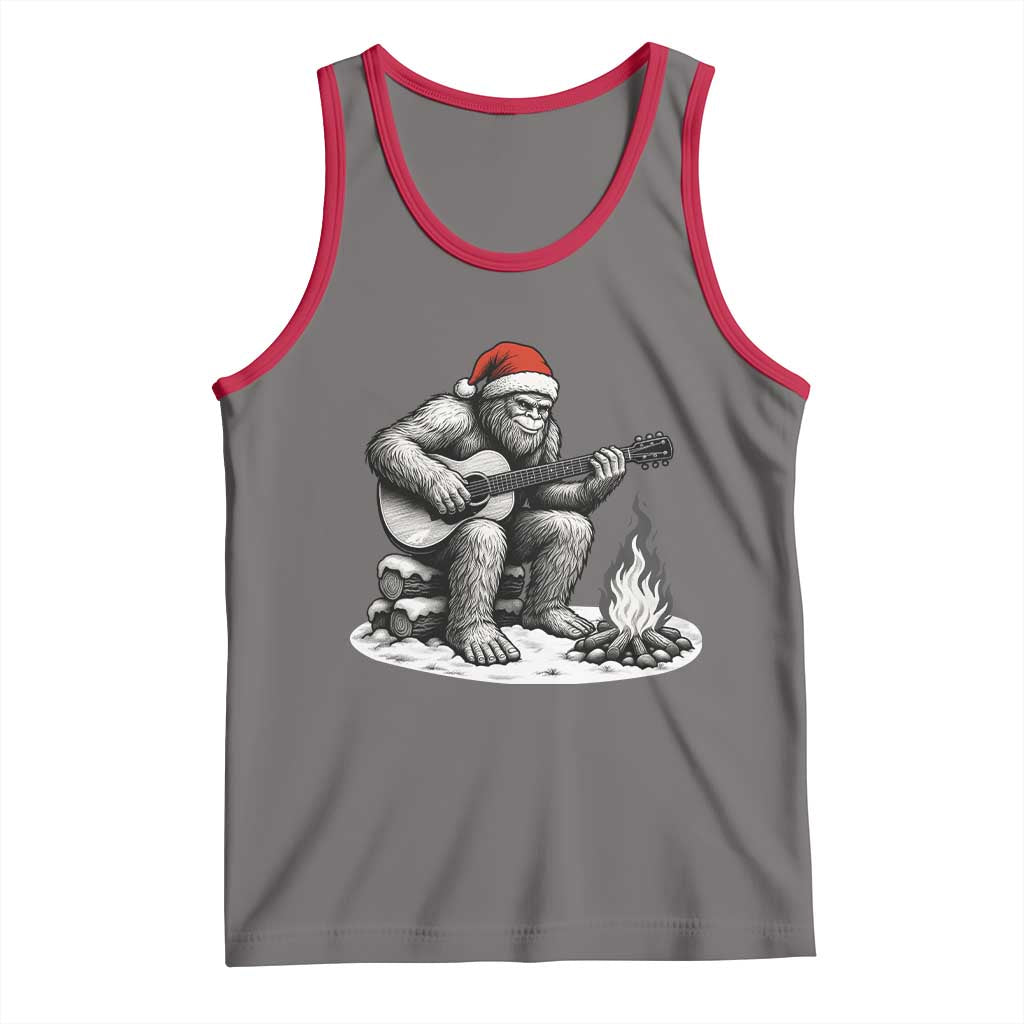 Bigfoot Guitar Christmas Tank Top Sasquatch Guitarist Music Xmas TS14 Deep Heather Red Print Your Wear