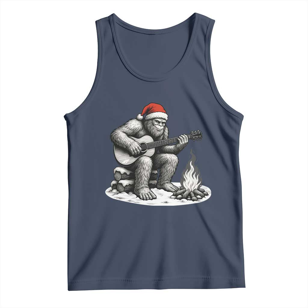 Bigfoot Guitar Christmas Tank Top Sasquatch Guitarist Music Xmas TS14 Navy Print Your Wear