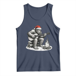 Bigfoot Guitar Christmas Tank Top Sasquatch Guitarist Music Xmas TS14 Navy Print Your Wear