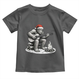 Bigfoot Guitar Christmas Toddler T Shirt Sasquatch Guitarist Music Xmas TS14 Dark Heather Print Your Wear