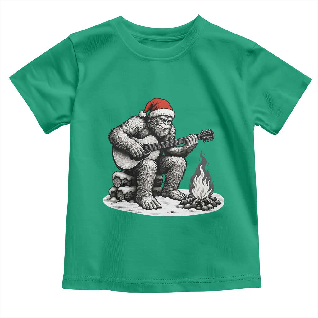 Bigfoot Guitar Christmas Toddler T Shirt Sasquatch Guitarist Music Xmas TS14 Irish Green Print Your Wear