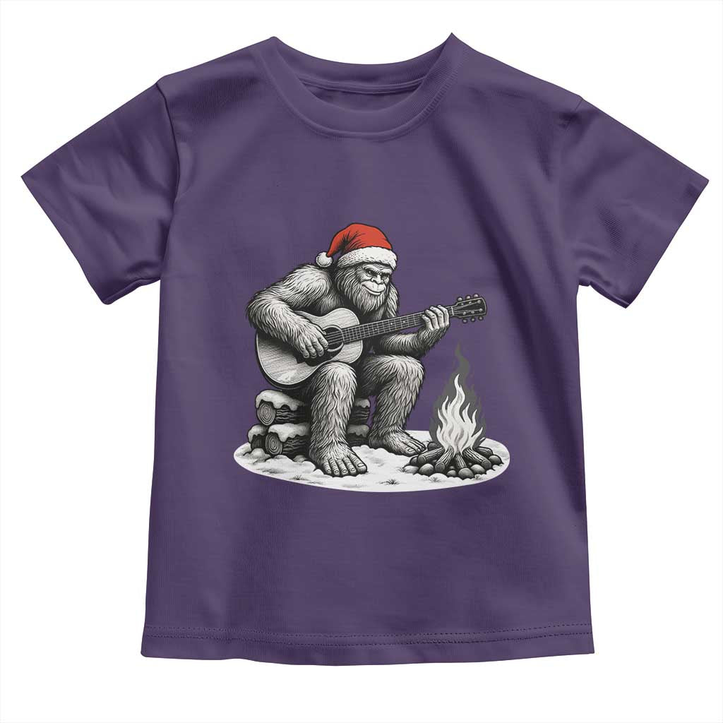Bigfoot Guitar Christmas Toddler T Shirt Sasquatch Guitarist Music Xmas TS14 Purple Print Your Wear