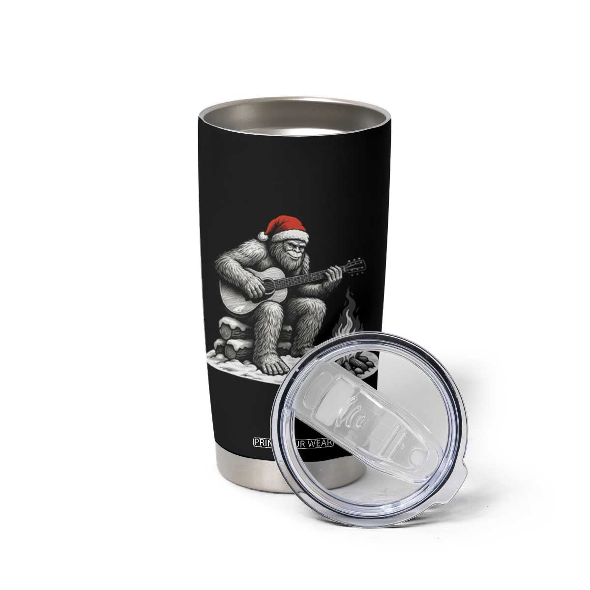 Bigfoot Guitar Christmas Tumbler Cup Sasquatch Guitarist Music Xmas TS14 Print Your Wear