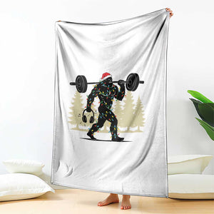 Bigfoot Gym Christmas Throw Blanket Funny Sasquatch Bodybuilding Weightlifting TS14 Print Your Wear