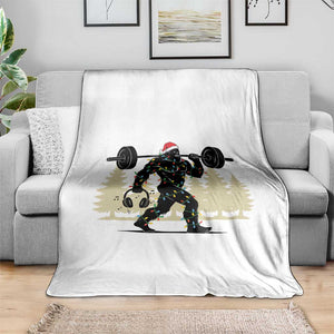 Bigfoot Gym Christmas Throw Blanket Funny Sasquatch Bodybuilding Weightlifting TS14 Print Your Wear