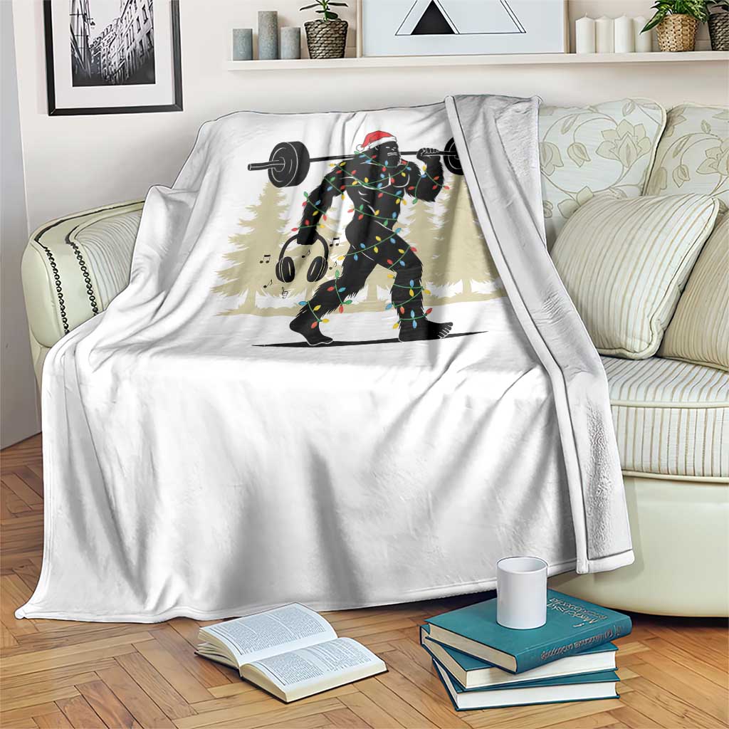 Bigfoot Gym Christmas Throw Blanket Funny Sasquatch Bodybuilding Weightlifting TS14 Print Your Wear
